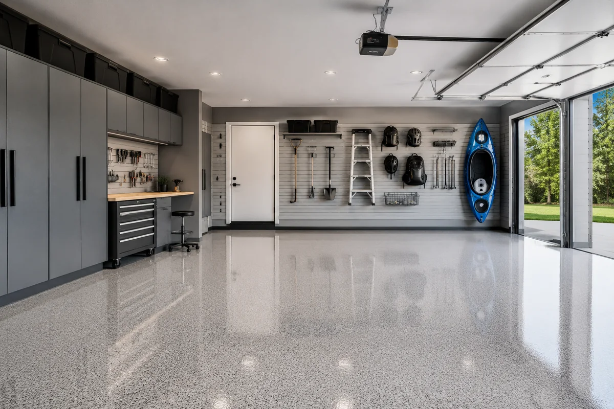 Garage floor after platinum coating