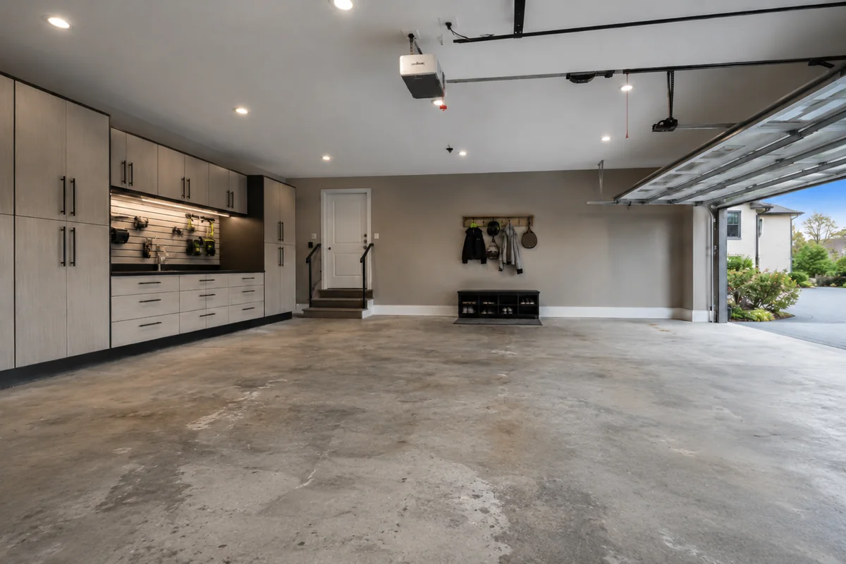 Garage floor before coating