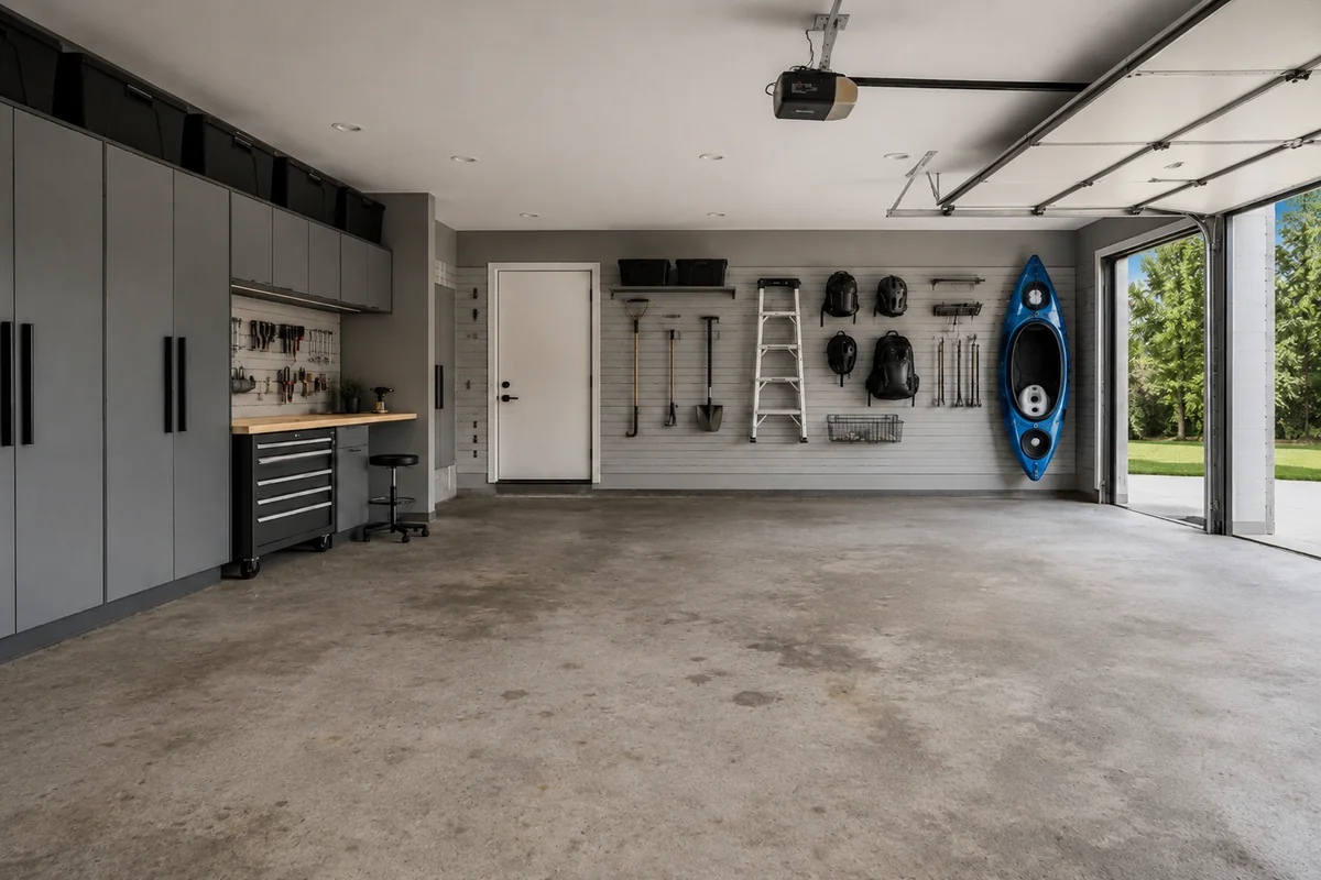 Garage floor before coating